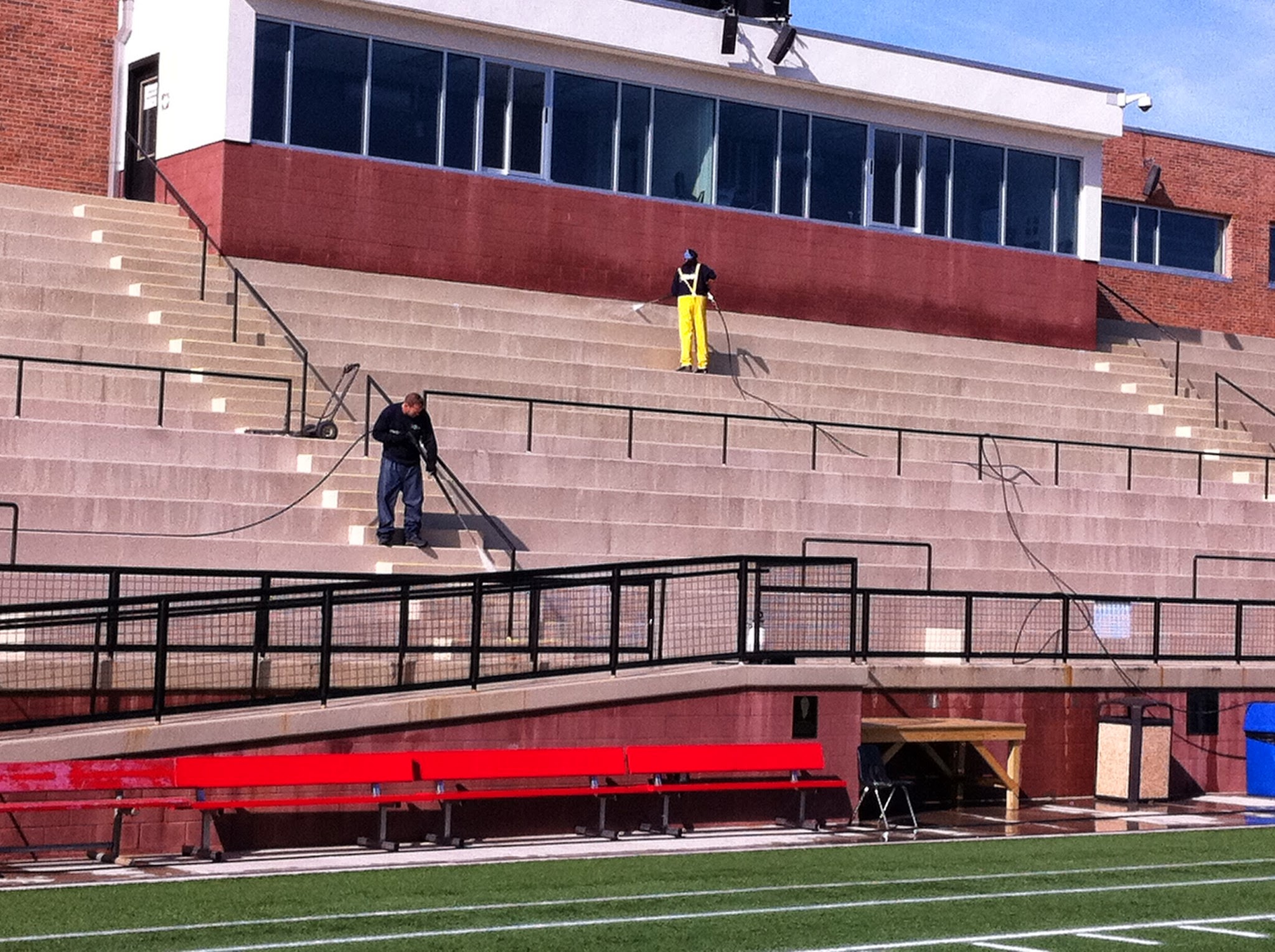 Concrete Stadium Seating Cleaning